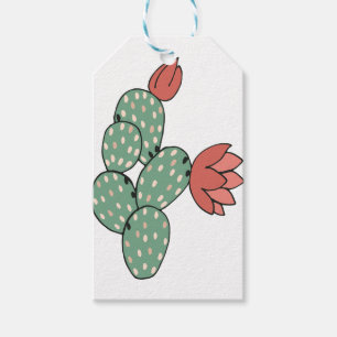 Modern prickly Pear Cactus Presentetikett