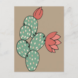 Modern prickly Pear Cactus Vykort