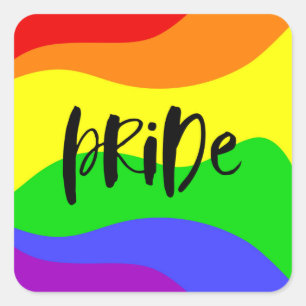 Modern Pride Rainbow Fyrkantigt Klistermärke