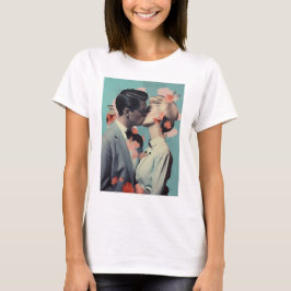 Modern Print, Kiss, Woman Man, Kärlek T Shirt
