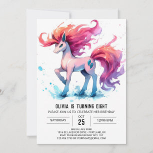 Modern Printable Horthday Inbjudningar