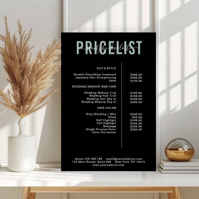 Modern, pris lista Poster (Skapare uppladdad)