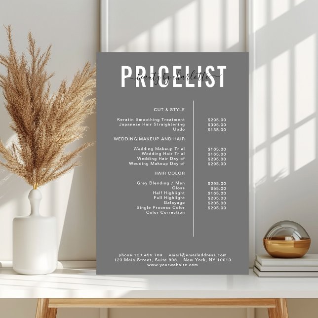 Modern, pris lista Poster (Skapare uppladdad)