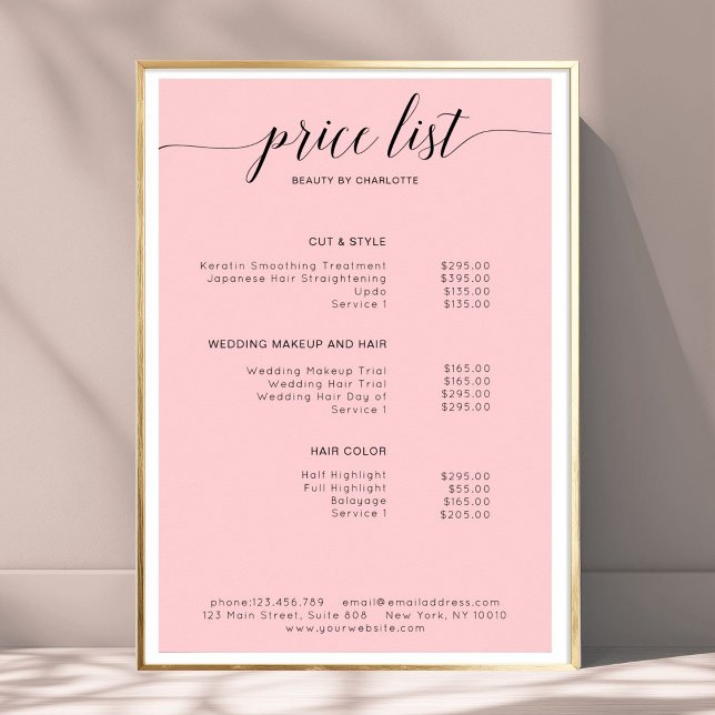 Modern, pris lista Poster (Modern, price list Poster)