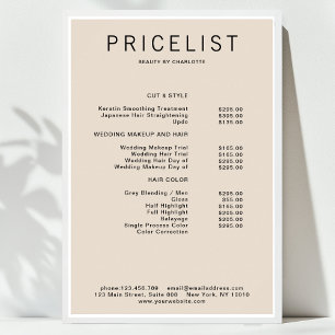 Modern, pris lista Poster