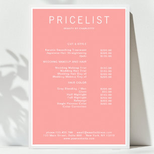 Modern, pris lista Poster