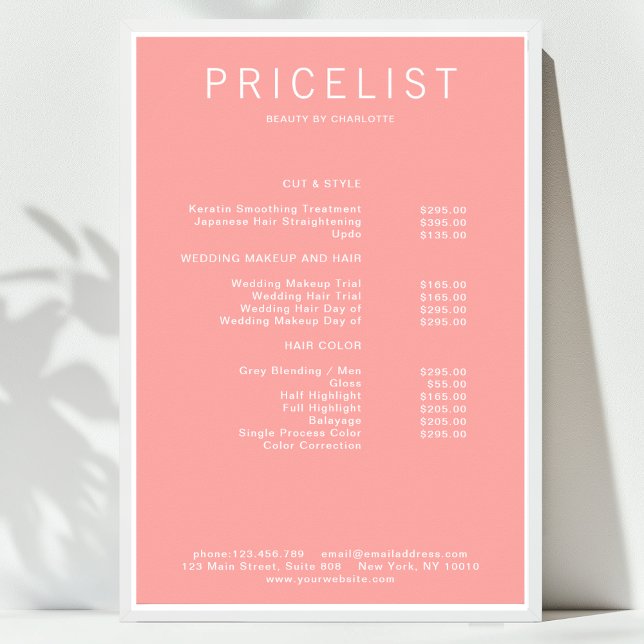 Modern, pris lista Poster (Modern, price list Poster)