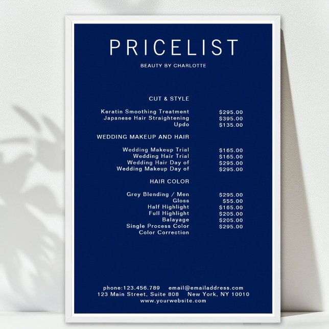 Modern, pris lista Poster (Modern, price list Poster)