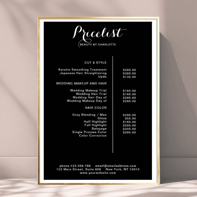 Modern, pris lista Poster (Modern, price list Poster)