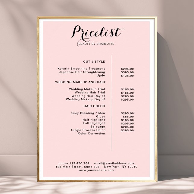 Modern, pris lista Poster (Modern, price list Poster)