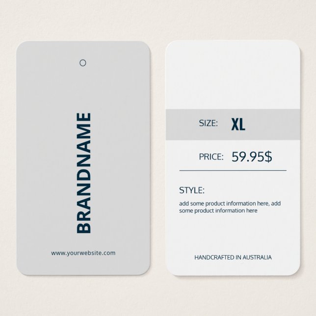 Modern Pris Märkre för kläder Visitkort (Framsida & baksida)