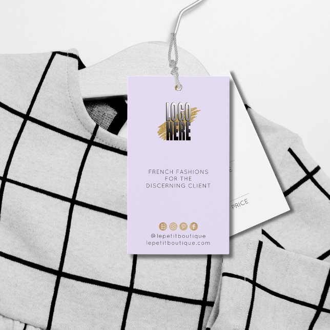 Modern Pris märkre för lavender-kläder med logotyp Visitkort (Skapare uppladdad)