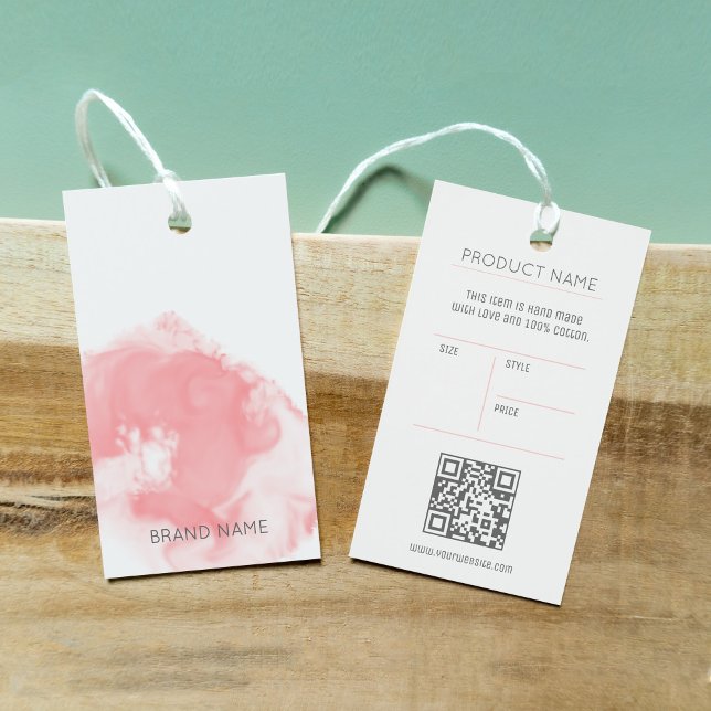 modern pris märkre för rosa av vattenfärg visitkort (Skapare uppladdad)