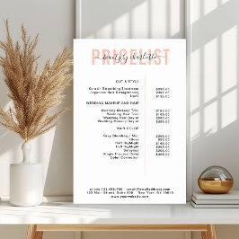 Modern, prislista Affisch