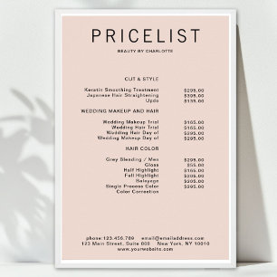 Modern, prislista Affisch