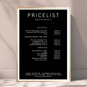Modern, prislista Affisch