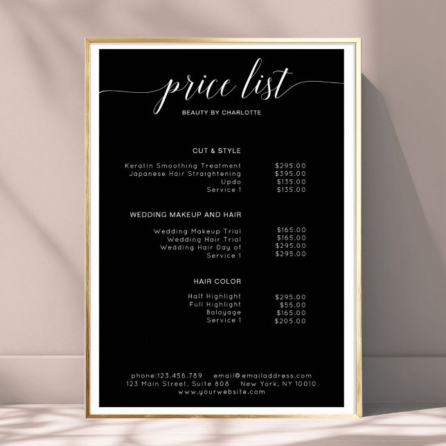 Modern, prislista Affisch (Modern, price list Poster)