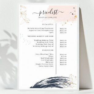 Modern prislista affisch