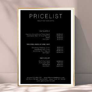 Modern, prislista Affisch