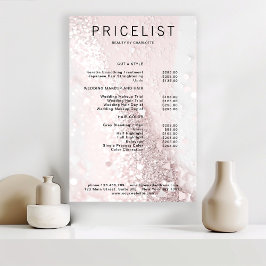 Modern prislista affisch med glitter