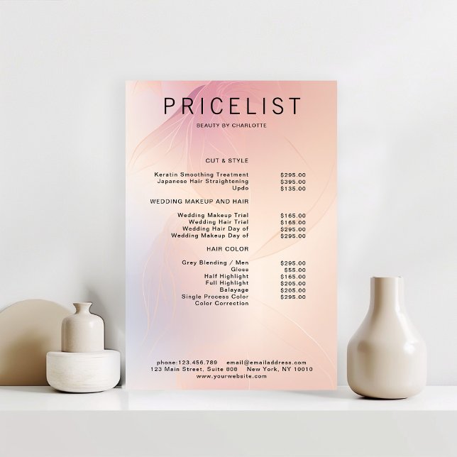 Modern prislista affisch med glitter (Skapare uppladdad)