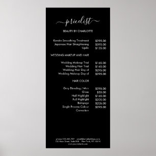 Modern prislista poster