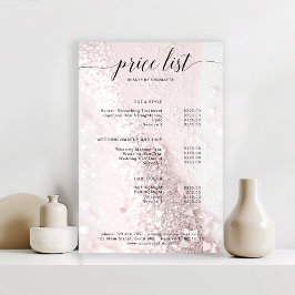 Modern prislistaaffisch med glitter poster