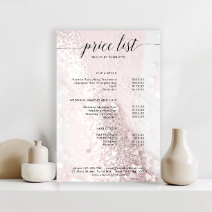 Modern prislistaaffisch med glitter poster