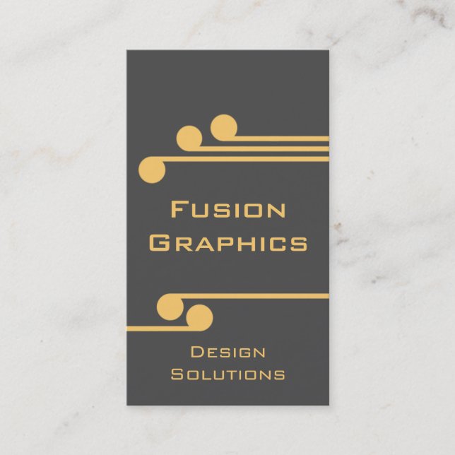 Modern Pro-Affärskort, Grått och Light-Orange Visitkort (Framsida)