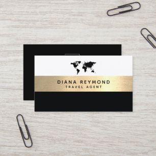 Modern Pro faux guld rand Travel Agent Visitkort