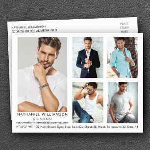 Modern Pro Modell 5 Photos Comp Card-vykort Vykort