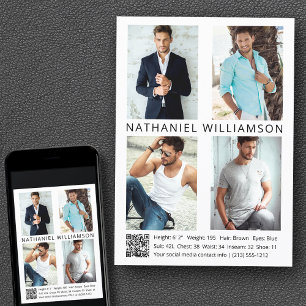 Modern Pro Modell Actor 4 Foton QR-kodkompositions Inbjudningar
