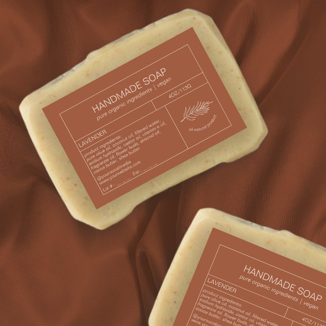 Modern produkt Terracotta Cosmetic Soap-märkning Mat Etiketter (Skapare uppladdad)