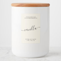 Modern produktetikett för elfenbensskript