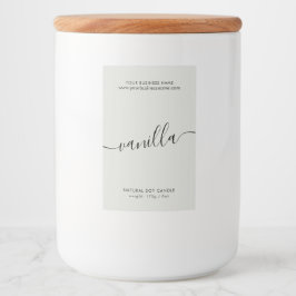 Modern produktetikett för grått-skriptljus mat etikett