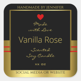 Modern produktförpackningsetikett Black and Guld Fyrkantigt Klistermärke