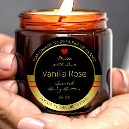 Modern produktförpackningsetikett Black and Guld Runt Klistermärke