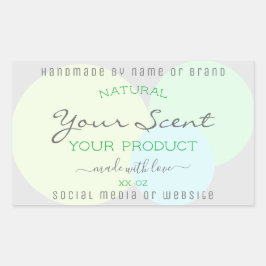 Modern produktförpackningsetikett med pastellcirkl rektangulärt klistermärke