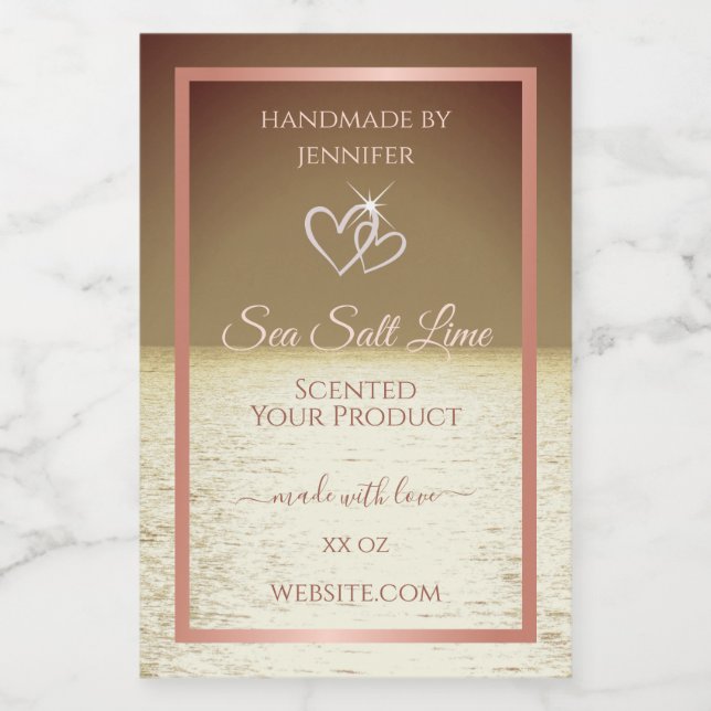 Modern produktförpackningsetikett Ocean Brown Suns Mat Etikett (Singel etikett)