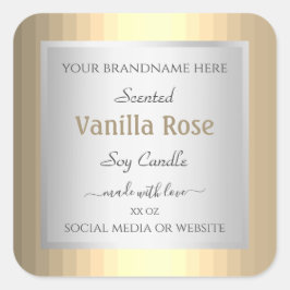 Modern produktförpackningsetikett Silver Guld Färg Fyrkantigt Klistermärke