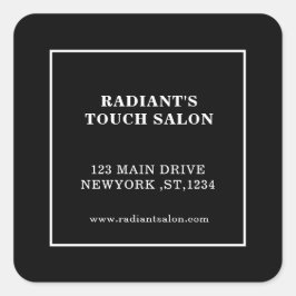 Modern Professional Black Gray Business Branding Fyrkantigt Klistermärke