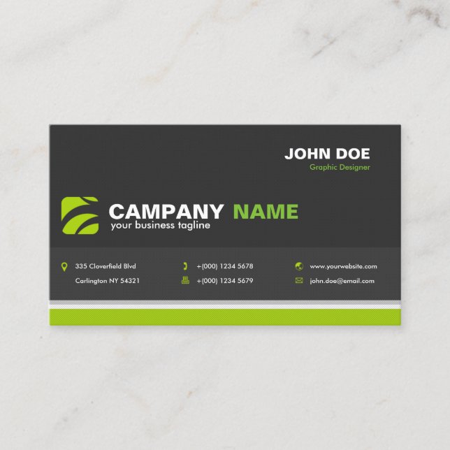 Modern Professional Business Card in Dark Gray Visitkort (Framsida)