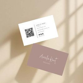 Modern professional business card with QR code Visitkort