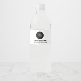 Modern Professional Chic White Business Branding Vattenflaska Etikett
