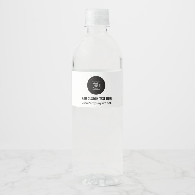 Modern Professional Chic White Business Branding Vattenflaska Etikett (Framsida)