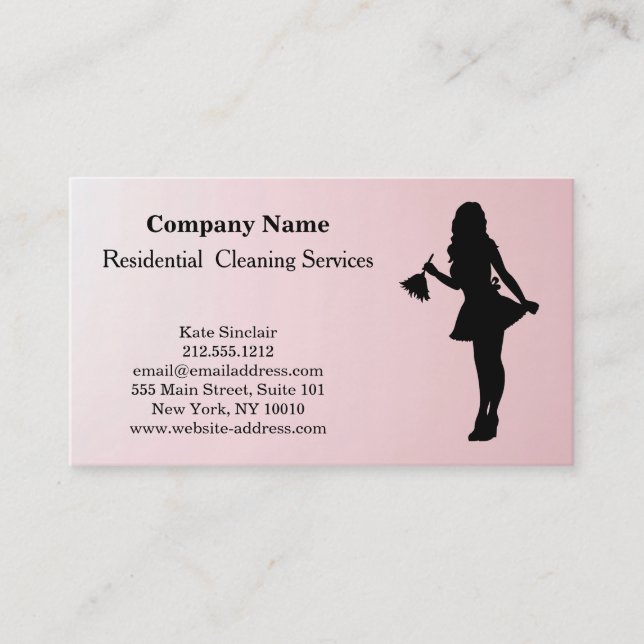 Modern Professional Cleaning Service Business Card Visitkort (Framsida)