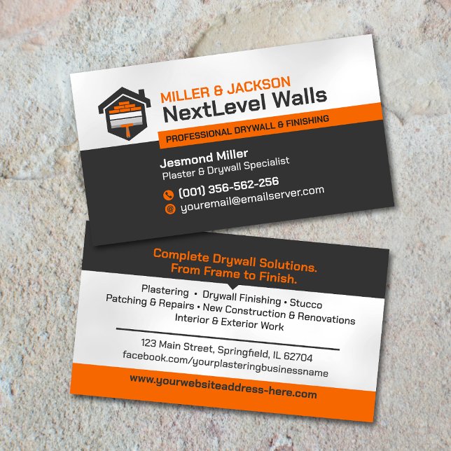Modern Professional Drywall Plastering Services  Visitkort (Skapare uppladdad)