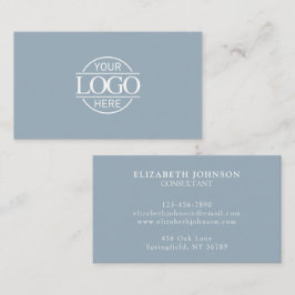 Modern Professional Dusty Blue Company Logo Visitkort