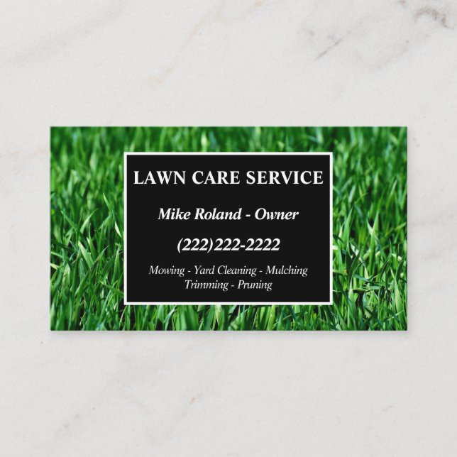 Modern Professional Lawn Care Gardener Services Bu Visitkort (Framsida)