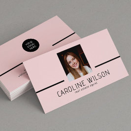Modern professional minimalist chic logo photo visitkort